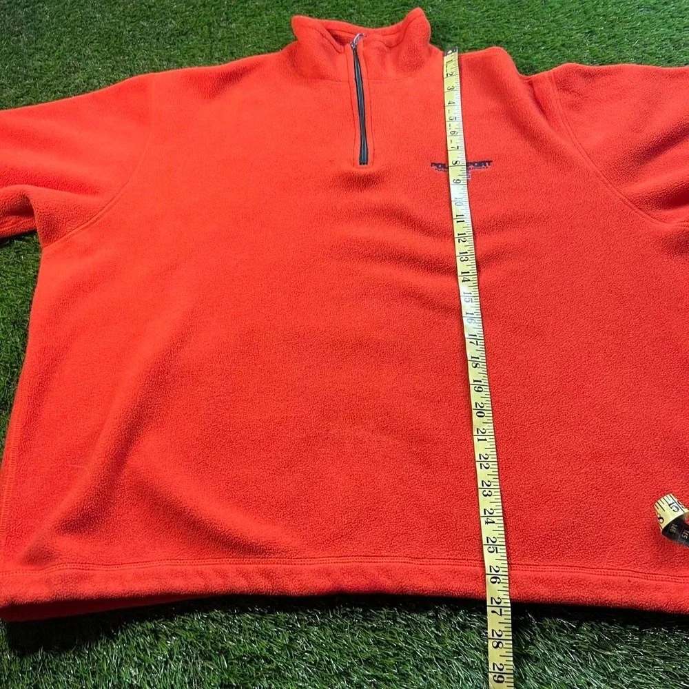 Vintage Polo Sport Ralph Lauren XXL Orange Fleece 1/4 Zip Pullover Made USA Rare